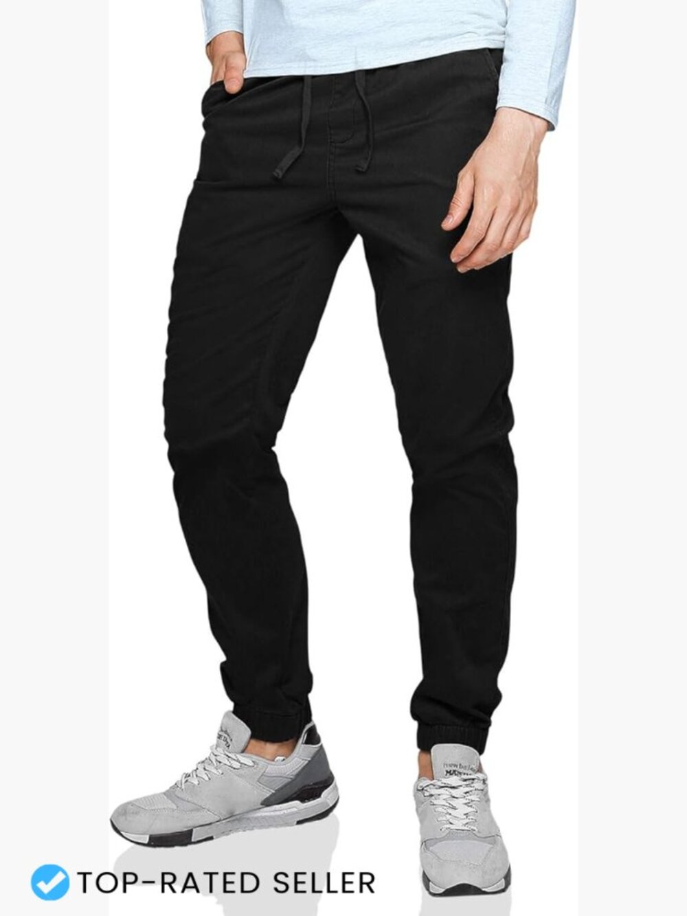 Men's Chino Jogger Pants Slim Tapered Casual Comfort Elastic Waist